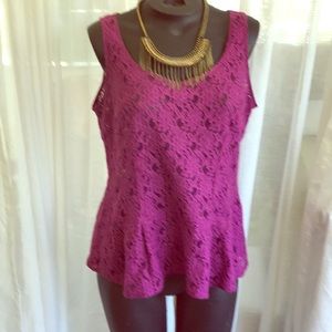 Fuschia, peplum top
